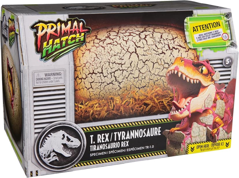 Primal Hatch Jurassic World Interactive Toy Dinosaur & Egg, Hatch & Train Your own Baby Dino with 100+ Sounds & Reactions, Kids Toys for Boys & Girls Aged 5 & Up