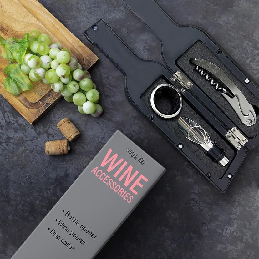 Lulu & You Wine Kit - Wine Opener Set - Wine Gift for Any Wine Enthusiast | Wine Accessories for Wine Lovers