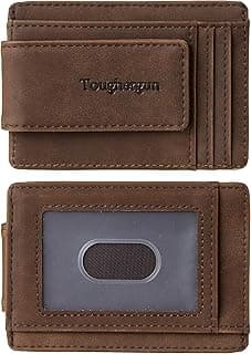 Toughergun Slim Wallet for Men RFID Blocking Money Clip, Minimalist Front Pocket Credit Card Holder, Magnetic Thin Mens Wallets with ID Window