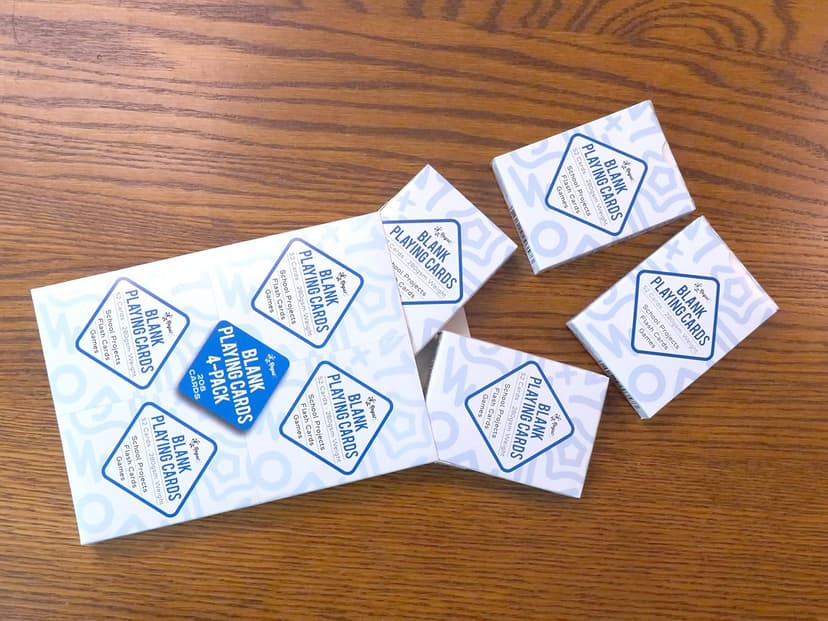 Regal Games 208 Blank Playing Cards to Write On - Custom Blank Deck of Cards - (2.5" x 3.5") Cardstock White Poker Size - 4 Packs x 52 Cards