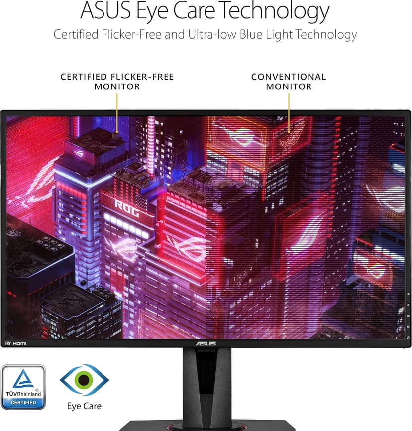 ASUS TUF Gaming 27" 2K HDR Gaming Monitor (VG27AQ) - QHD (2560 x 1440), 165Hz (Supports 144Hz), 1ms, Extreme Low Motion Blur, Speaker, G-SYNC Compatible, VESA Mountable, DisplayPort, HDMI,Black