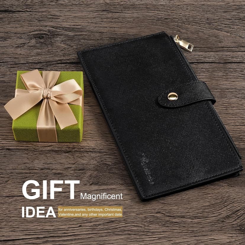 Travelambo RFID Wallet Women Large Size Bifold Multi Card Wallet Case with Zipper Pocke Credit Card Holder for Women