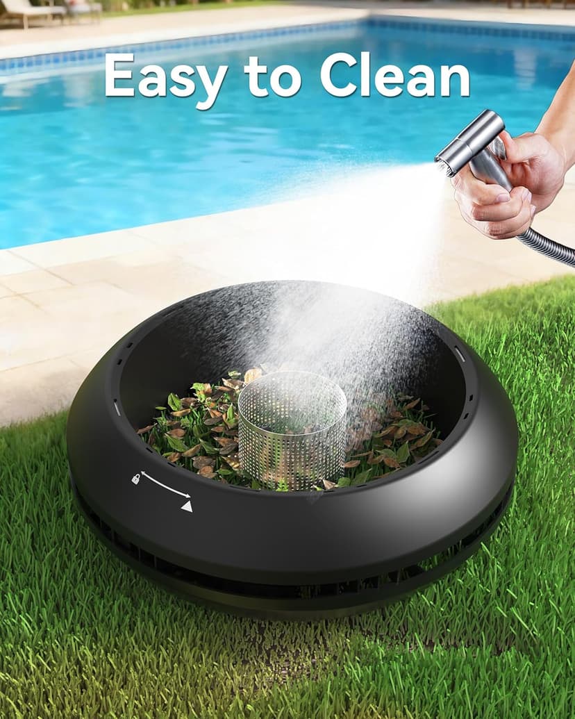 Y60 Cordless Solar Pool Skimmer - 2026 Automatic Robotic Pool Surface Cleaner with 360° All-Around Intake, Dual Charging, 12H Deep Cleaning for In-Ground & Above Ground Pools (Sepia)