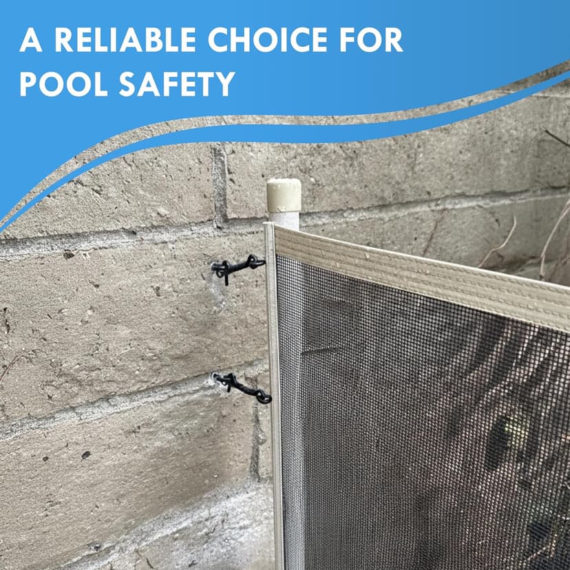 Pool Fence Wall Attachment Kit Black – for DIY Mesh Safety Fencing, Pool Fence, Brick, Block, Stucco, & Wood Walls - Fence Attachment Kit Includes Anchors, Eye Screws & Pool Fench Latches