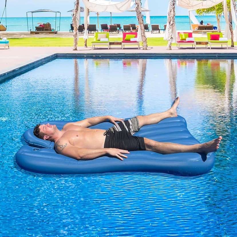 Inflatable Face Down Pool Float for Laying on Stomach, Oversized