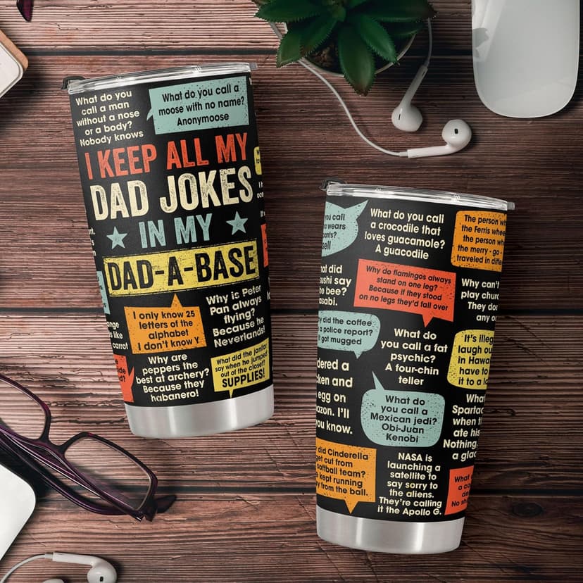 Funny Gift For Dad - Stainless Steel Tumbler 20oz - Dad Joke Gifts - Father Gift From Daughter, Son, Wife for Birthday, Fathers Day - Christmas Gifts For Men, Uncle, Brother