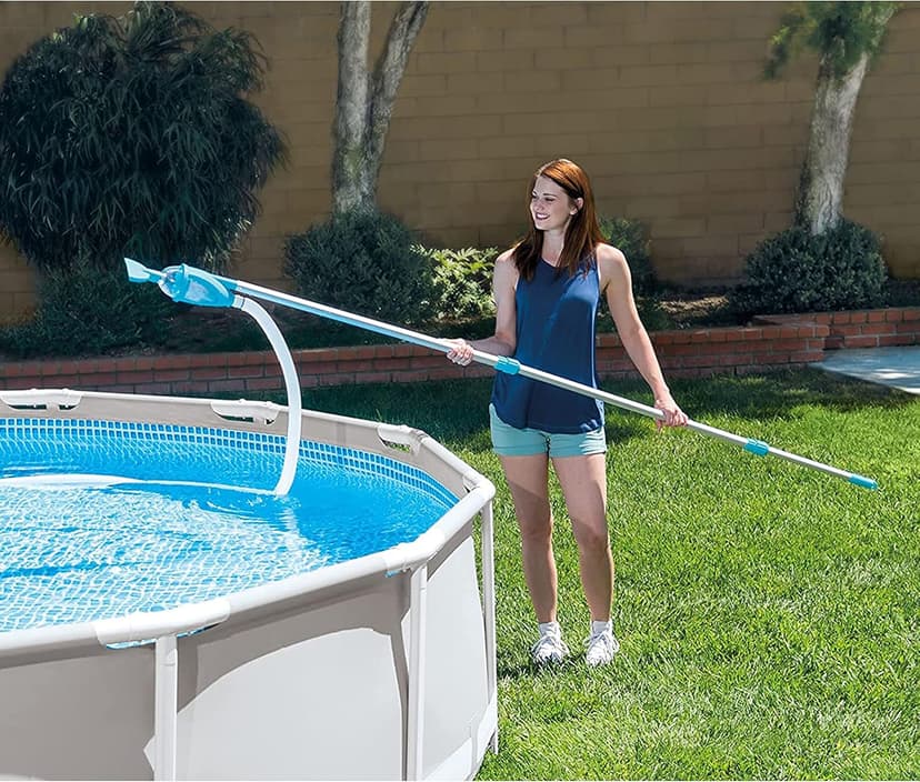 Intex 28003E Deluxe Above Ground Pool Maintenance Kit for Minimum 800 GPH Flow Rates with Vacuum, 110" Pole, Wall Brush and 24' Hose (Color May Vary)