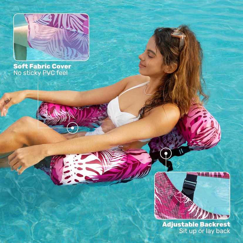 SLOOSH Inflatable Pool Floats Adult,2 Packs Floating Lounge Chairs,Blow up Pool Noodles for Adult Heavy Duty,Floating Chair for Party Summer Water Beach Lake Fun