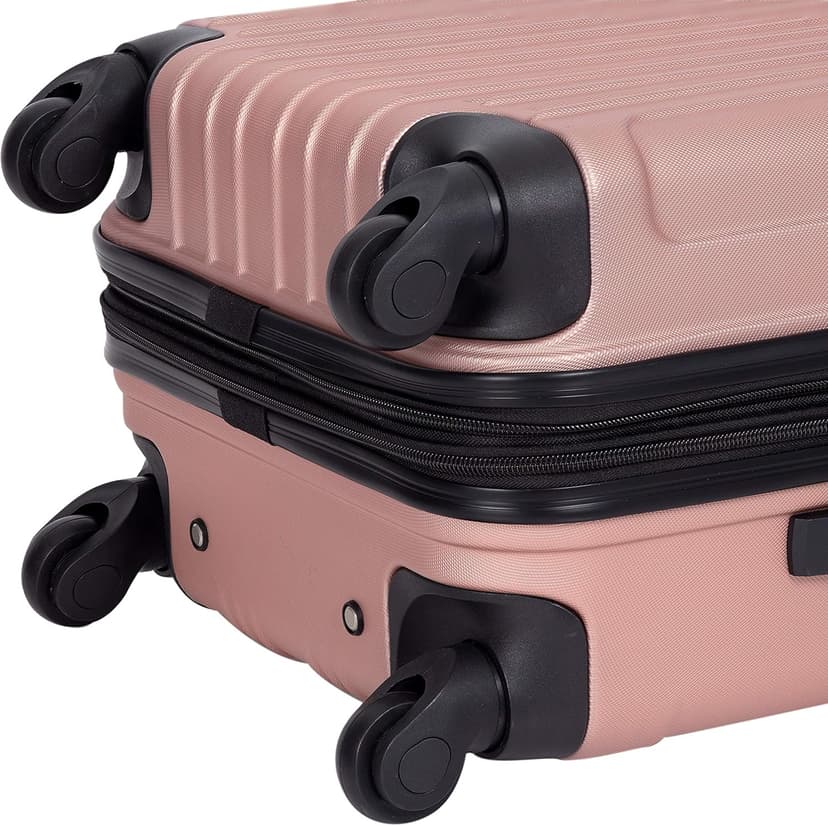 Travelers Club Midtown Hardside 4-Piece Luggage Travel Set, Rose Gold