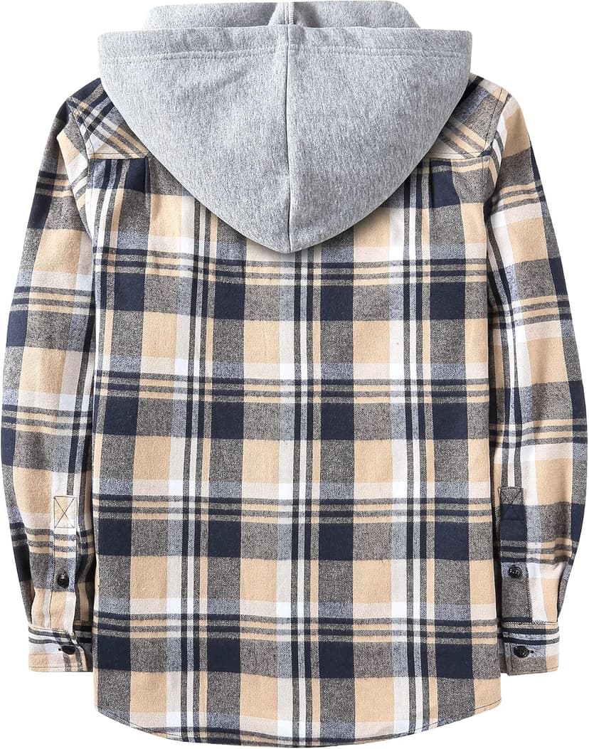 Big Tall, with Pocket, Adjustable Cuffs, Machine Wash, Business,Work, Office, Vacation, Graduation, Wedding, Party, Daily ZITY Men's Flannel Hoodie Shirts Casual Button Down Long Sleeve Plaid Shirt B0BB2JC2QX