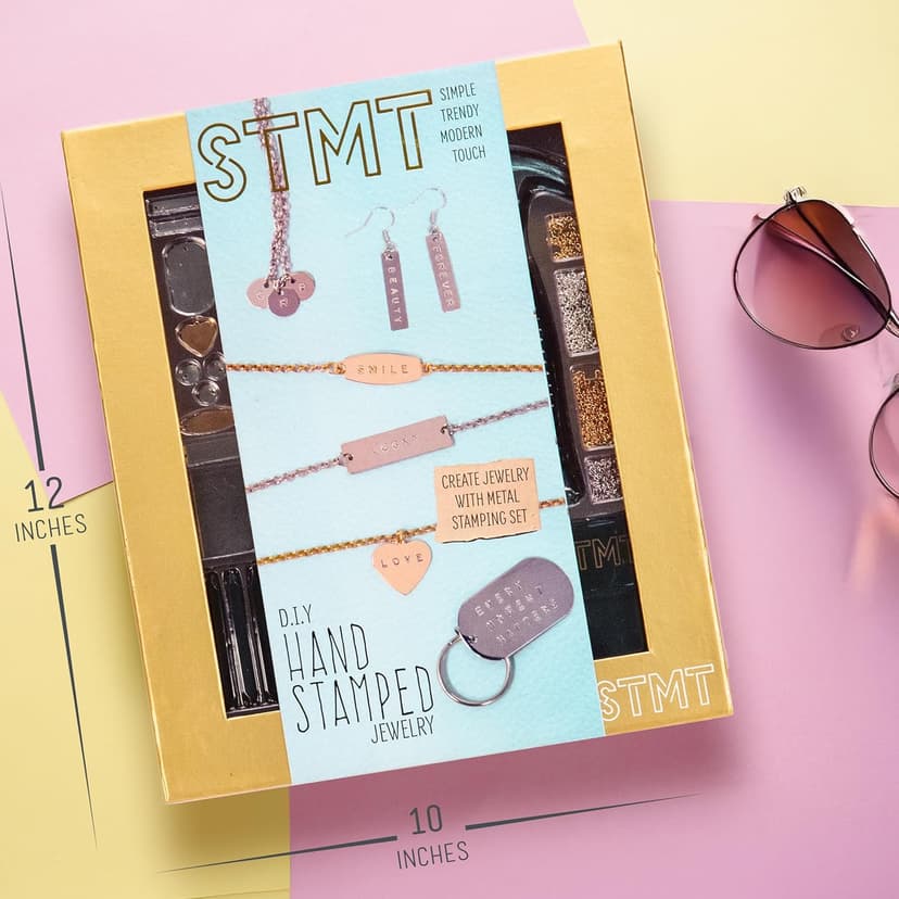 STMT D.I.Y. Hand Stamped , DIY Personalized Stamp Jewelry, Great Teenage Birthday Gift, Unique Handmade Jewelry & Name Plates, Bead Kits for Kids, Teens & Adults Ages 14+