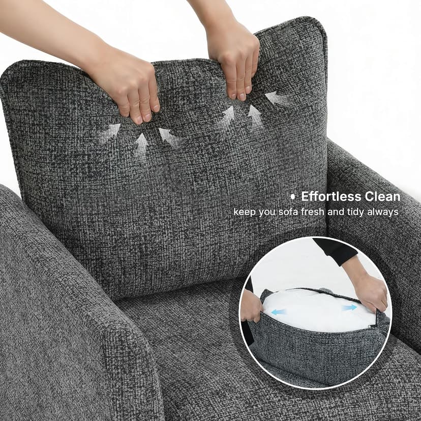 Accent Chairs for Living Room Chairs, Reading Chair Mid Century Modern Chair, Soft Chenille Sofa Chair, Upholstered Arm Chair Comfy Chair Side Chair