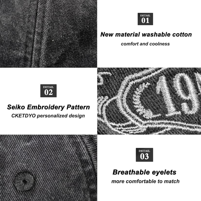 1924-1995 Birthday Gifts for Men Women,Personalized 30th-100th Birthday Ideas Gift,Parents Vintage Hat,