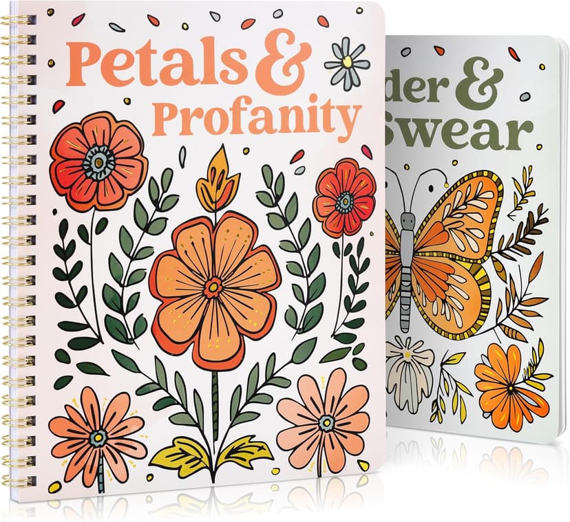 Funny Coloring Books with a Lot of Laughs - The Perfect Stress Relieving Gift for Women and Friends Beautiful Coloring Book Set of 2 for Adult Relaxation with Floral Designs B0DNK9H45K