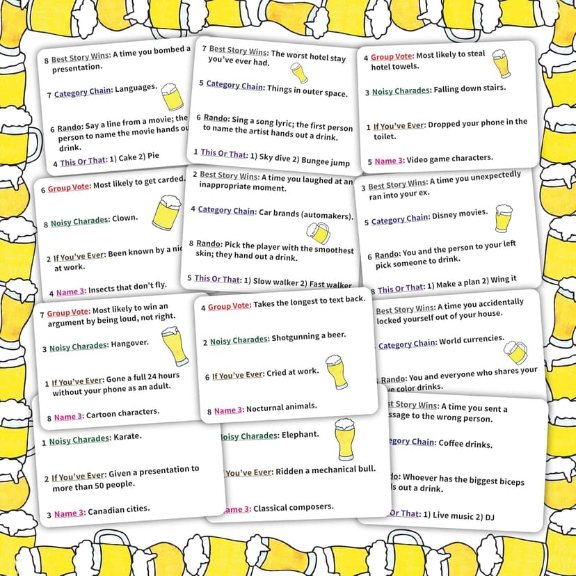 Social Drinking Games - Classic Group Games Everyone Knows and Loves - Perfect for Parties, Bars & Gatherings Friends & Family - Laugh, Vote, Act, Share & Guess