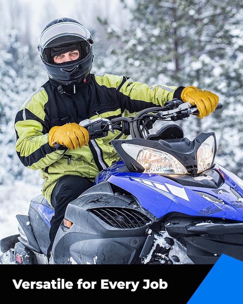 toolant Leather Winter Work Gloves for Men, 100% Grain Cowhide with Warm Thinsulate Lining, Water & Abrasion Resistance