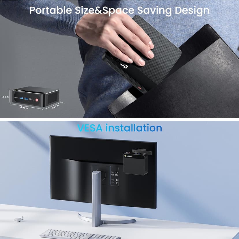 Beelink Ser5 Pro mini PC, AMD Ryzen 5 5500U (Up to 4.0GHz,6C/12T), 16GB DDR4 500GB PCle SSD,mini Computer Support 4K Triple Display/2.5G LAN/WiFi6/BT5.2, Home/Office Mini Desktop Computer