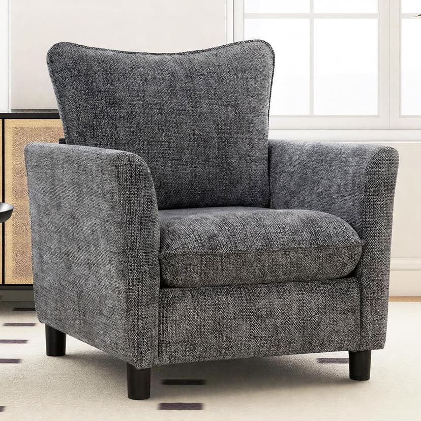 Accent Chairs for Living Room Chairs, Reading Chair Mid Century Modern Chair, Soft Chenille Sofa Chair, Upholstered Arm Chair Comfy Chair Side Chair
