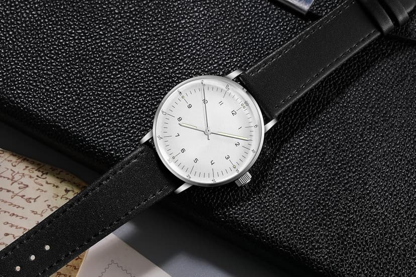 Boyarca Vintage Mechanical Watch with Domed Glass Watch Mirror and 40mm case, Casual and Minimalist Manual Winding Mechanical Wrist Watch for Men and Women