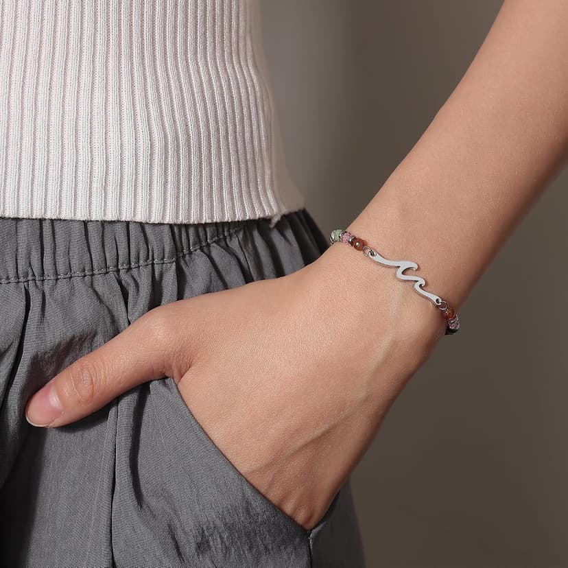 TONY & SANDY Friend Gifts for Women, Unique Birthday Gifts for Women, Sister Gift from Sister, Wave Bracelet, Christmas Stocking Stuffers for Woman Female, Bestie Friendship Bracelets B0FLY2BQWX