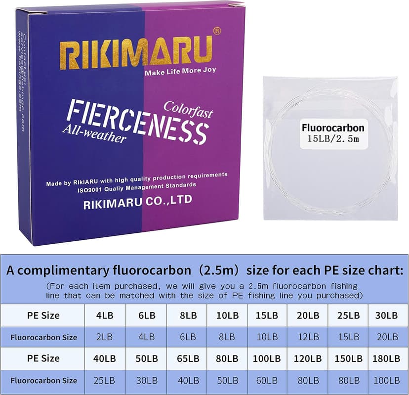 RIKIMARU Braided Fishing Line Abrasion Resistant Superline Zero Stretch&Low Memory Extra Thin Diameter 327-1094 Yds, 4-180LB