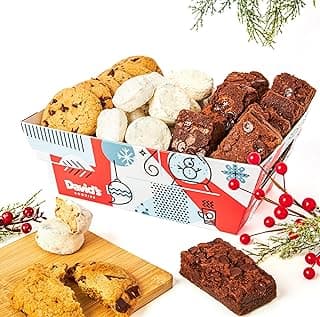 David’s Cookies Holiday Cookies and Brownies Gift Basket Crate - Deliciously Flavored Assorted Cookies and Brownies in a Christmas Snack Box Gift Crate - Gourmet Holiday Food Gift Basket for Sharing