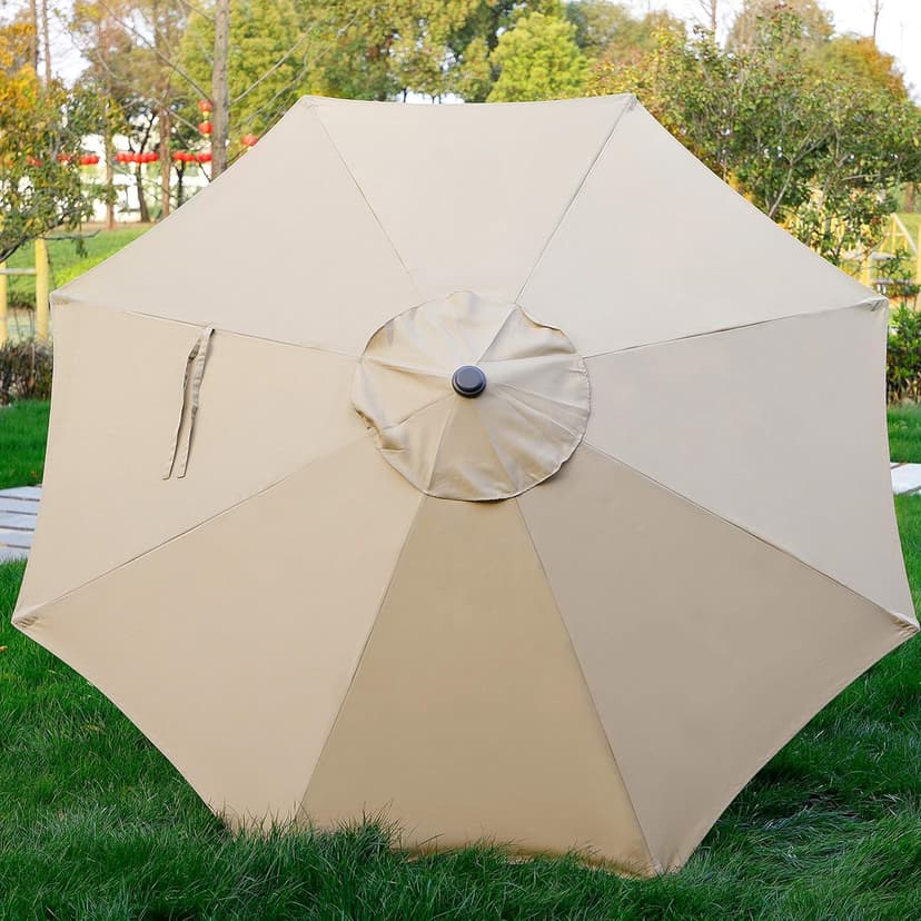 Blissun 9' Outdoor Patio Umbrella, Outdoor Table Umbrella, Yard Umbrella, Market Umbrella with 8 Sturdy Ribs, Push Button Tilt and Crank