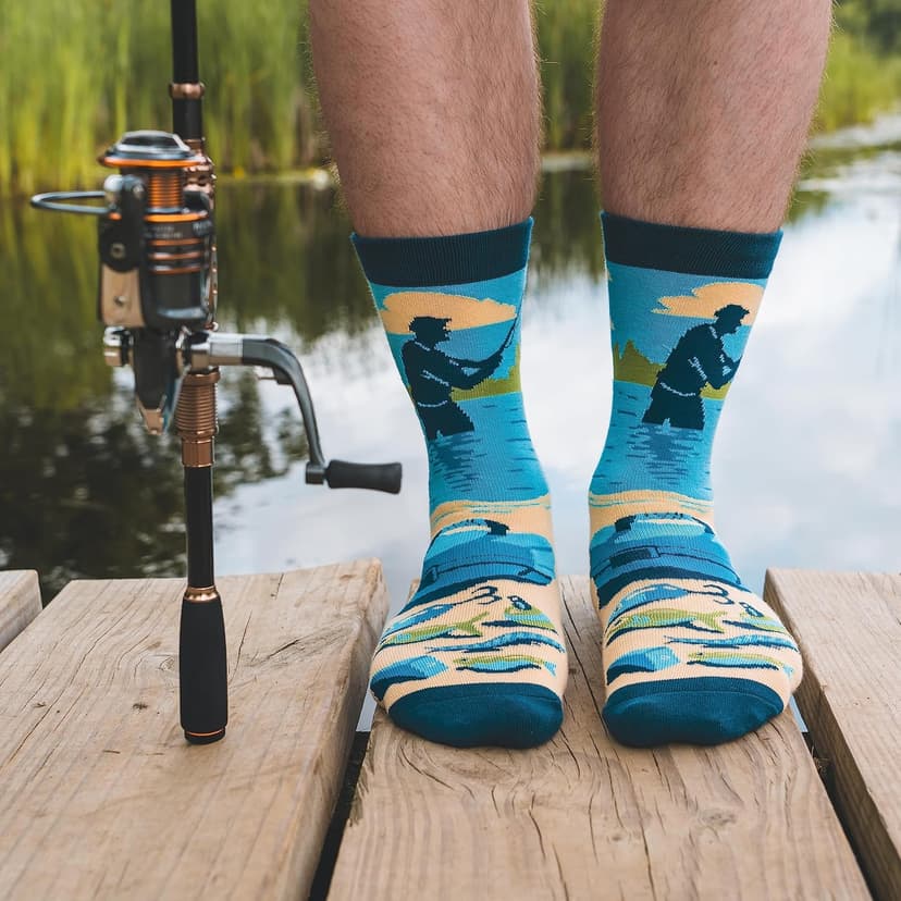 Lavley Can’t Today My Arm Is In A Cast Socks - Funny Fishing Socks for Men - Hilarious Gift for Anglers and Outdoorsmen - One Size Fits Most