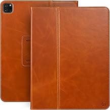 Casemade Real Leather Case Compatible with iPad Pro 13” M5 (2025)/M4 (2024) - Full-Grain Leather Cover, Auto Sleep/Wake, Dual Stand Position (Tan)