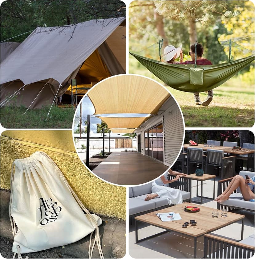 Foreate 600D Waterproof Canvas Fabric by The Yard 58” W Outdoor Upholstery Fabric for Chairs Indoor Polyester Material Patio Cushion Furniture Cover DIY Sewing, 1 Yard Light Grey