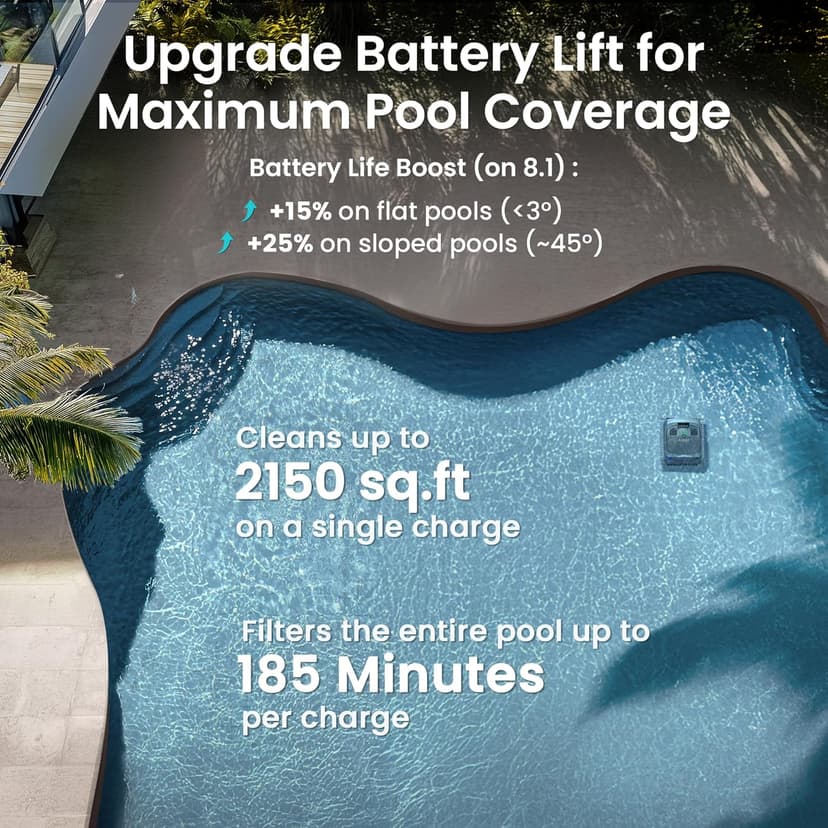 (2026 Upgrade) AIPER Scuba X1 Cordless Robotic Pool Cleaner with Micromesh Ultra-Fine Filter, Include Wireless Charging Dock, Cross Pattern Smart Navigation, Horizontal Waterline Scrubbing