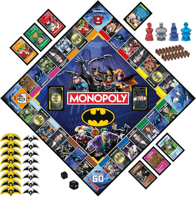Monopoly Batman Edition Board Game | Monopoly Game for Batman Fans | Ages 8 and Up | 2 to 4 Players | Family Games | Strategy Games for Kids and Adults (Amazon Exclusive)
