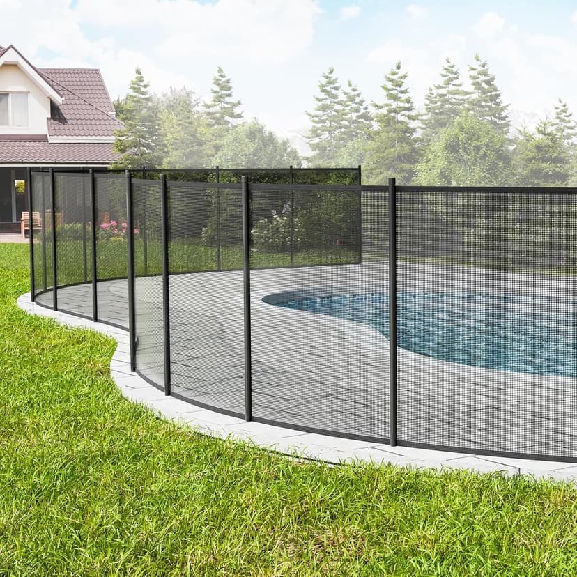 VEVOR Pool Fence, 4 x 108 FT Pool Fences for Inground Pools, Removable Safety Pool Fencing, Easy DIY Installation Swimming Pool Fence, 340gms Teslin PVC Pool Fence Mesh Protects Kids and Pets