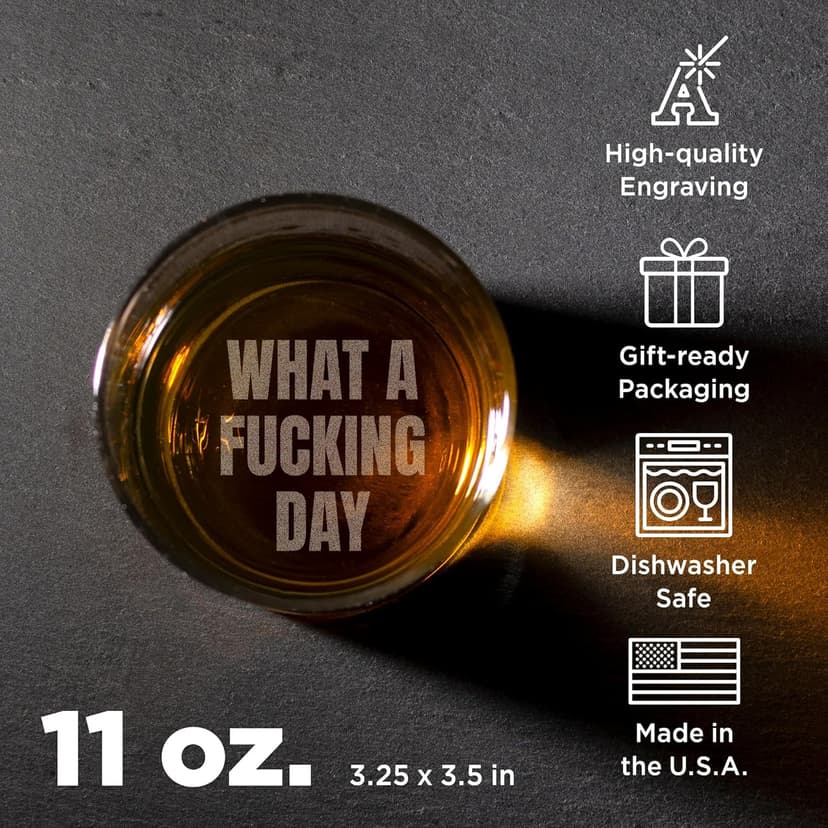 On The Rox Engraved Whiskey & Bourbon Glass Gifts - Personalized 11 oz Message Scotch Glass - Fun Gift For Him - Birthday, Anniversary