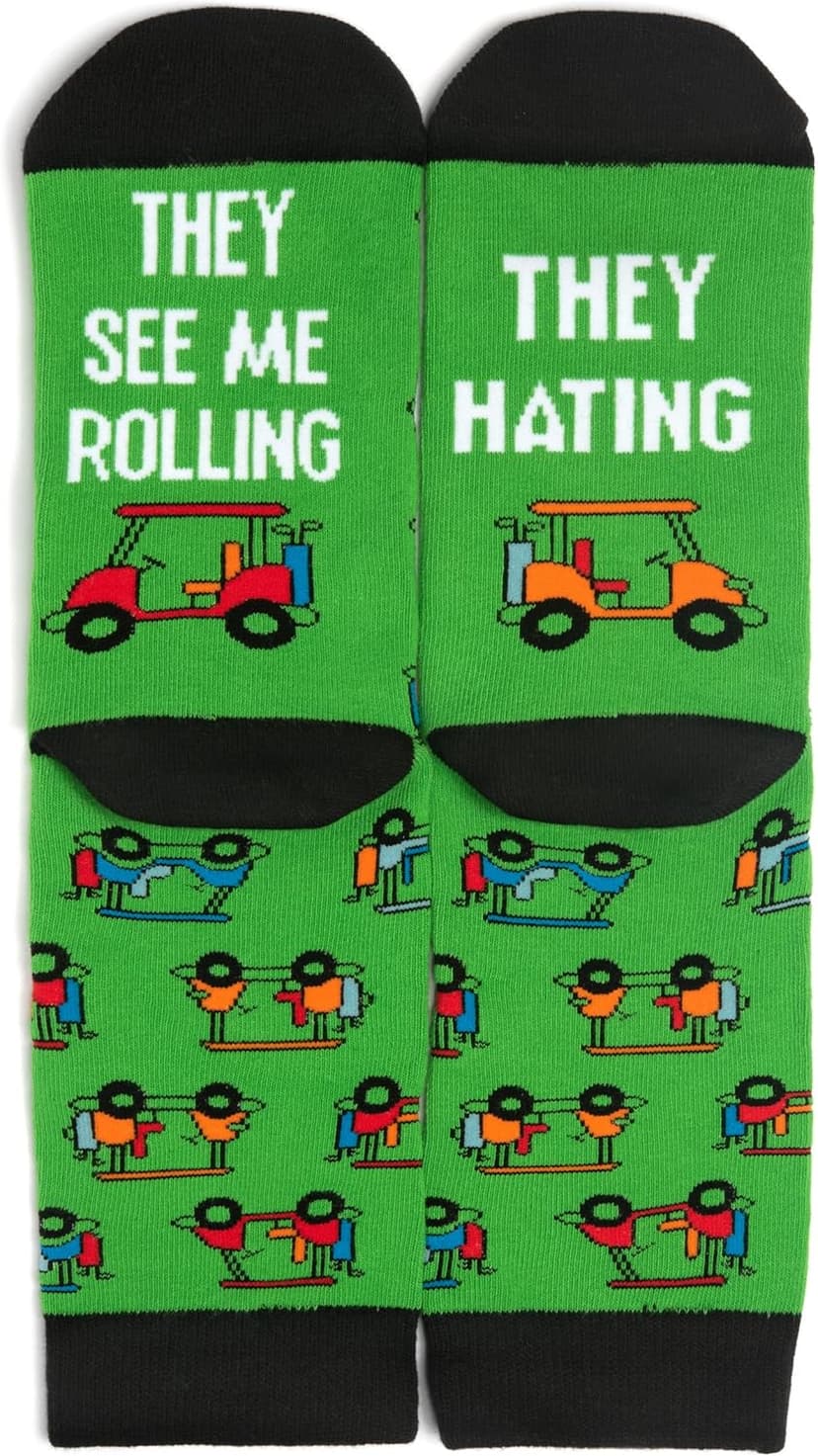 Lavley Funny Golf Socks - Fun gift for golfers - Unisex one size fits most - Great for birthdays or stocking stuffers