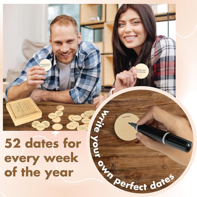 5 Year Anniversary Wooden Gifts for Him Her - 5th Anniversary Traditional Gifts for Wife Husband, 5 Year Marriage Gift for Couple, Fifth Wedding Present for Men