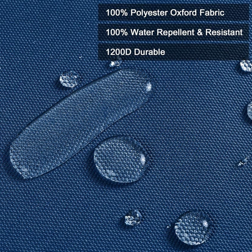 Thickened Waterproof Canvas Fabric by The Yard, 1200D 58" W Outdoor Upholstery Material Heavy Duty Fabric Water Resistant Sewing Material for Chair Patio Cushion Purse Bag, 1 Yard Ocean Blue
