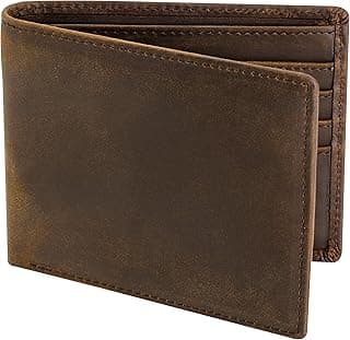 STAY FINE Top Grain Leather Wallet for Men | RFID Blocking | Extra Capacity Bifold Wallet with 2 ID Windows | Ultra Strong Stitching | Slim Billfold with 8 Card Slots | Gift for Him