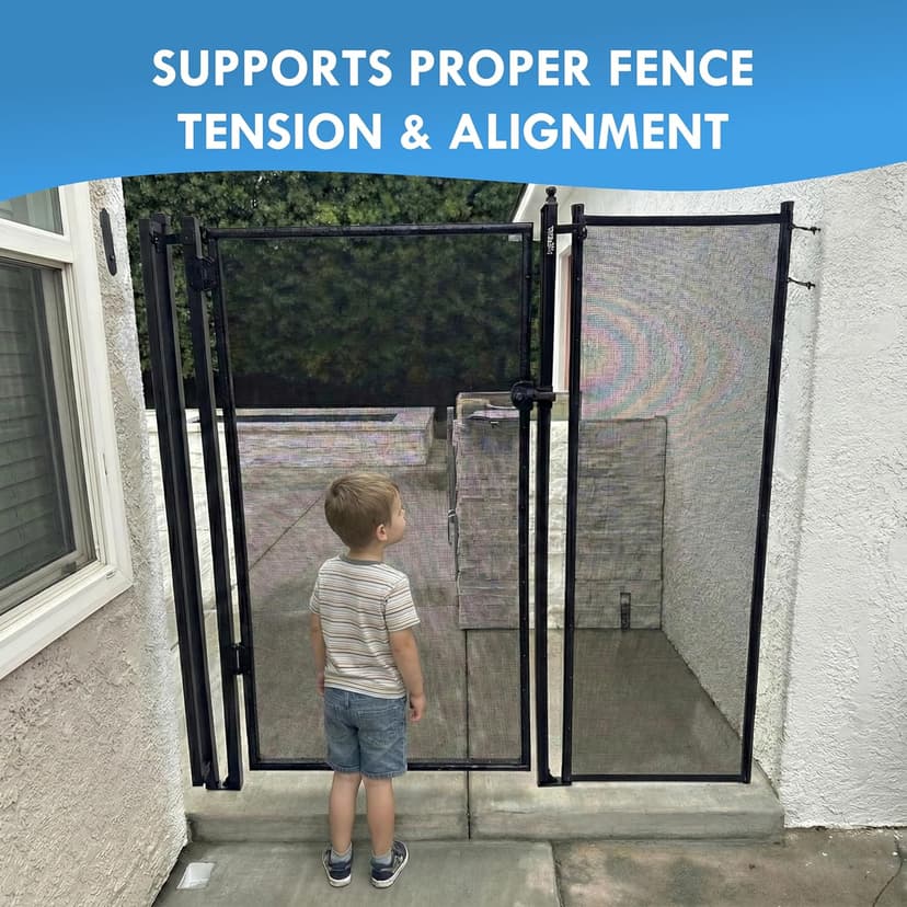Pool Fence Wall Attachment Kit Black – for DIY Mesh Safety Fencing, Pool Fence, Brick, Block, Stucco, & Wood Walls - Fence Attachment Kit Includes Anchors, Eye Screws & Pool Fench Latches