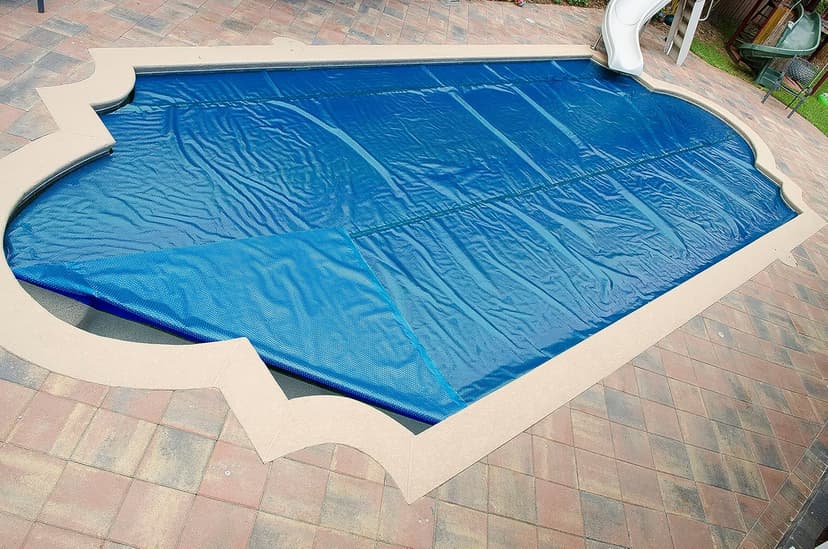 SunHeater Pool Solar Blanket - Heavy Duty Rectangular Thermal Cover with Bubbles - Heat Transfer Solar Pool Heater for In-Ground Swimming Pools - Durable 12 Mil Thick Polyethylene - 16' x 32' Feet
