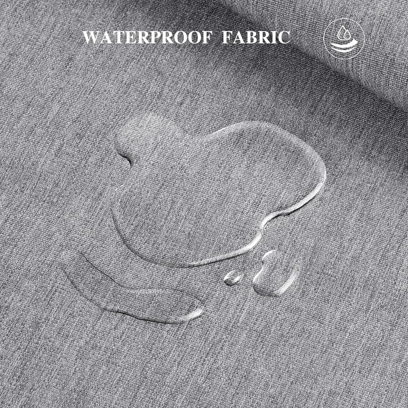 Foreate 600D Waterproof Canvas Fabric by The Yard 58” W Outdoor Upholstery Fabric for Chairs Indoor Polyester Material Patio Cushion Furniture Cover DIY Sewing, 1 Yard Light Grey