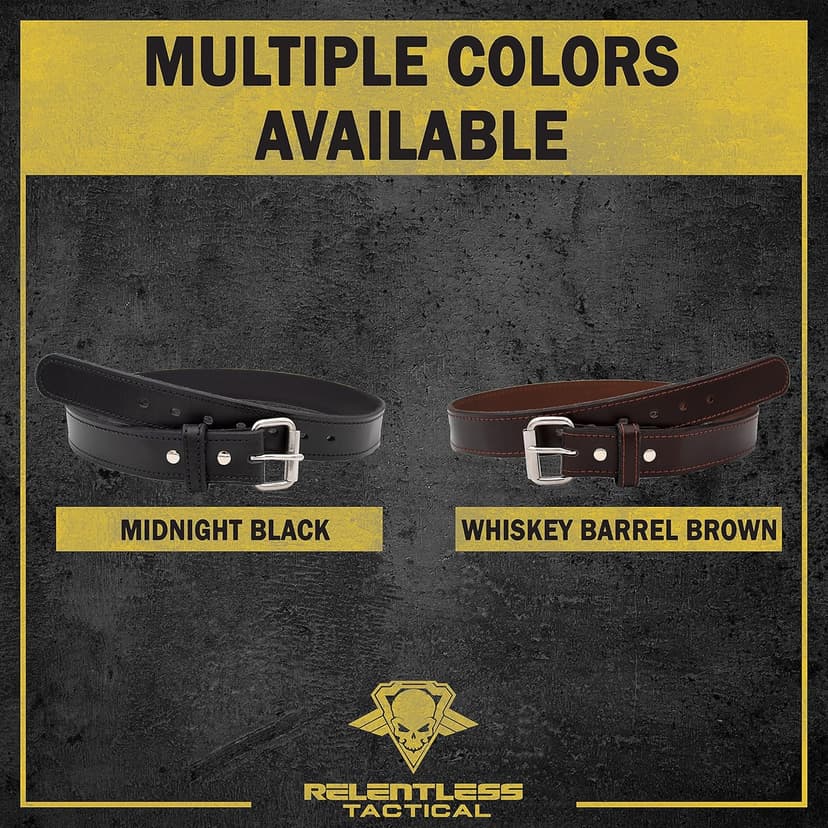 Relentless Tactical Ultimate Steel Core Gun Belt | Leather CCW Gun Belt w/Steel Core | Made in USA