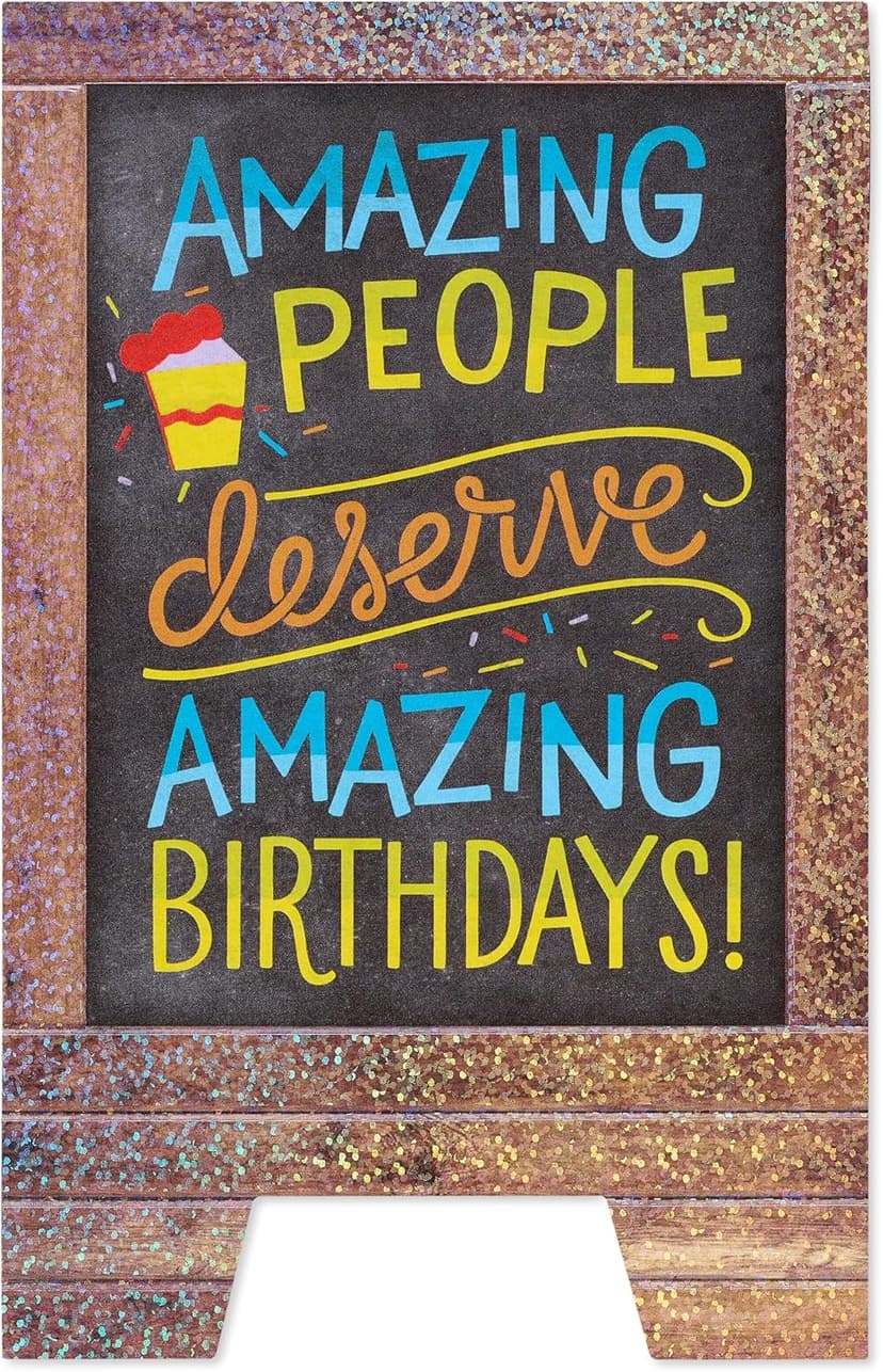 American Greetings Birthday Card (Enjoy Every Second) Sandwich Board Design B0CWVQFPKK