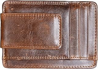 HOPSOOKEN Money Clip RFID Front Pocket Wallet Men Leather Slim Minimalist Wallet