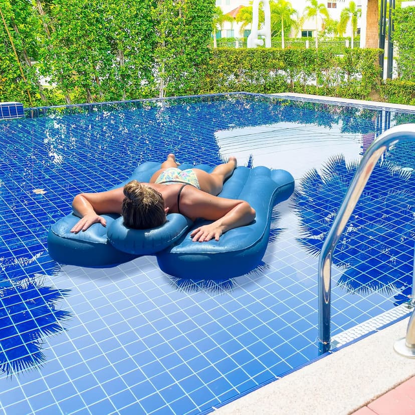 Inflatable Face Down Pool Float for Laying on Stomach, Oversized