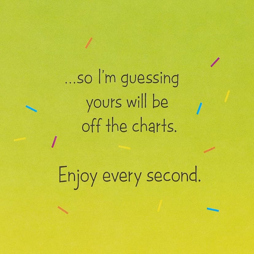 American Greetings Birthday Card (Enjoy Every Second) Sandwich Board Design B0CWVQFPKK