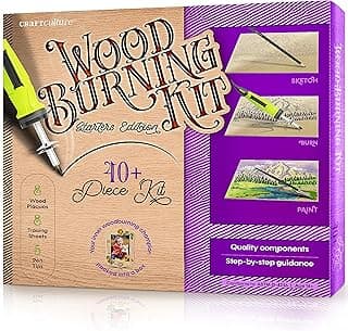 Craft Culture Beginners Wood Burning Kit for Kids, Teenage Boys & Girls - Christmas Gifts for Boy & Girl - Craft Projects Birthday Gift Idea for Children Teen Woodburning DIY Hobby Kits Art Activities