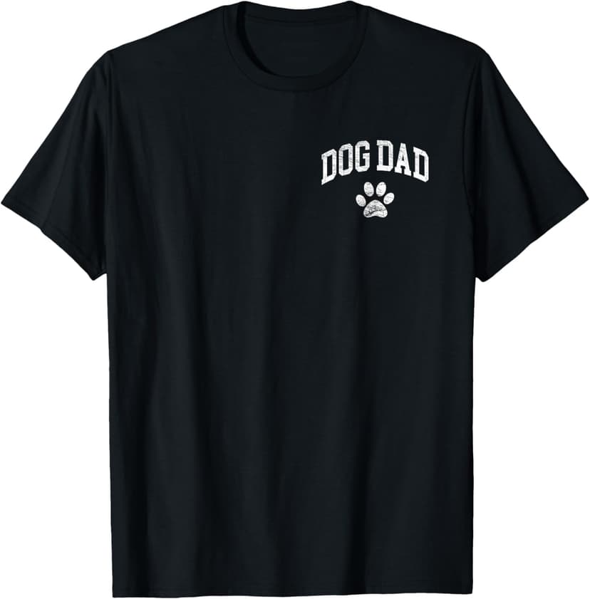 Dog Dad - Distressed Design Style - Funny Dog Paw - Classic T-Shirt