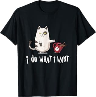 Meow I Do What I Want Vintage Black Cat Red Cup Funny My Cat T-Shirt