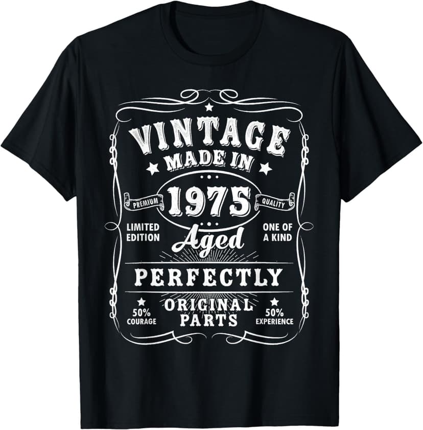 Vintage 50 Birthday Decorations Men 50yr 1975 50th Birthday T-Shirt